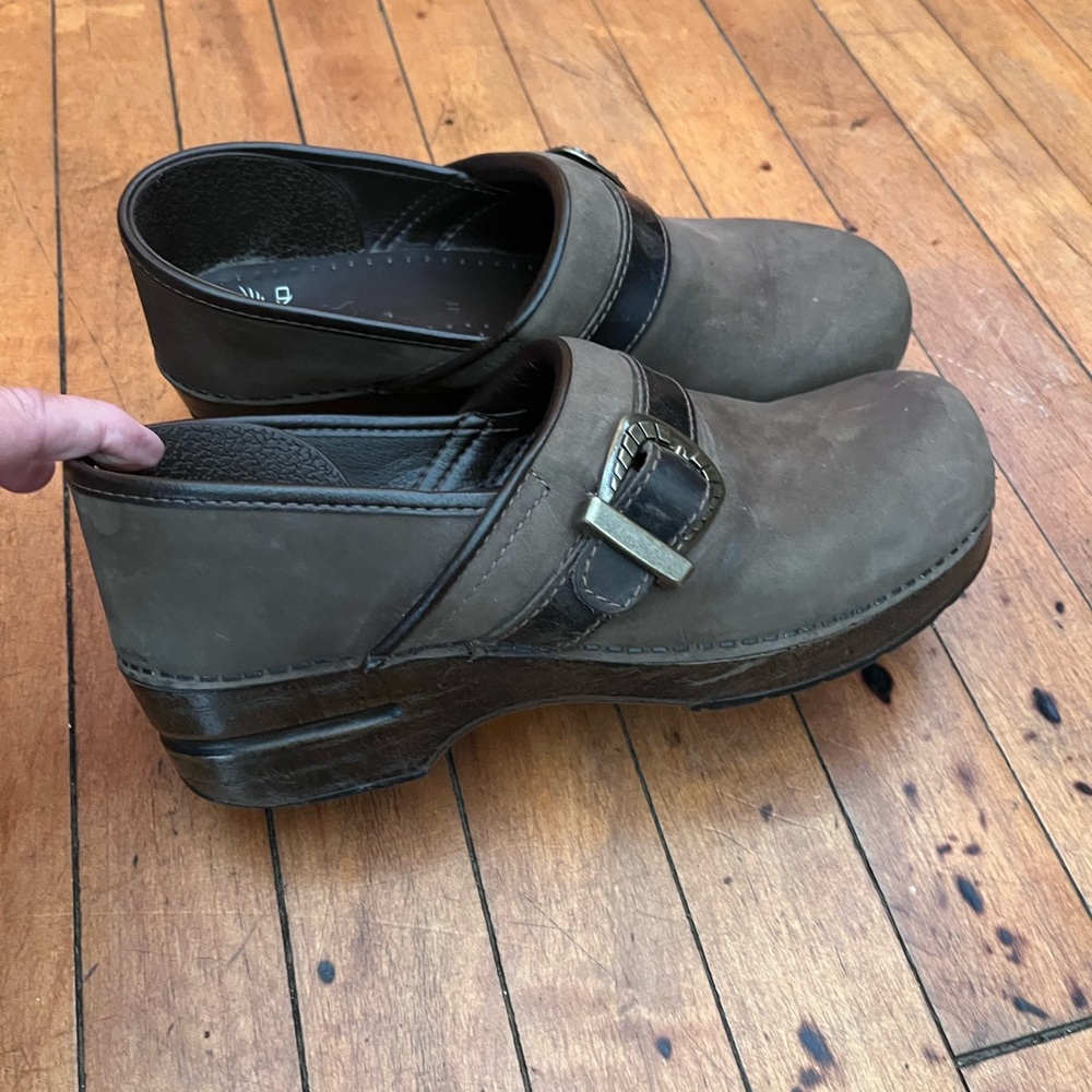 PRICE REDUCED! Dansko Brown Leather Mules with Buckle